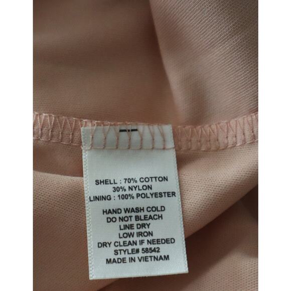 Peach Lace Dress Short Sleeve Scalloped Keyhole Cocktail Special Occasion Small - Picture 7 of 8